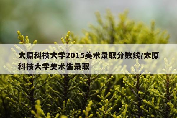 太原科技大学2015美术录取分数线/太原科技大学美术生录取