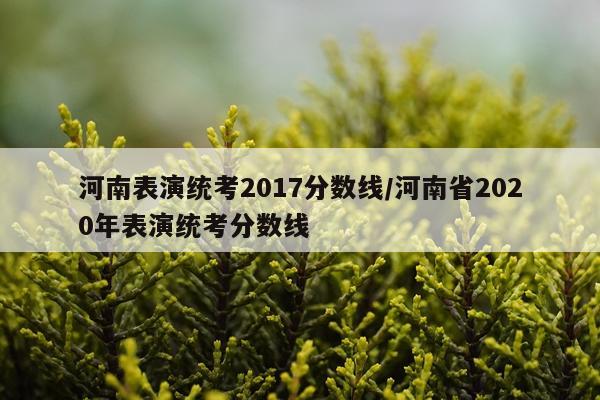 河南表演统考2017分数线/河南省2020年表演统考分数线