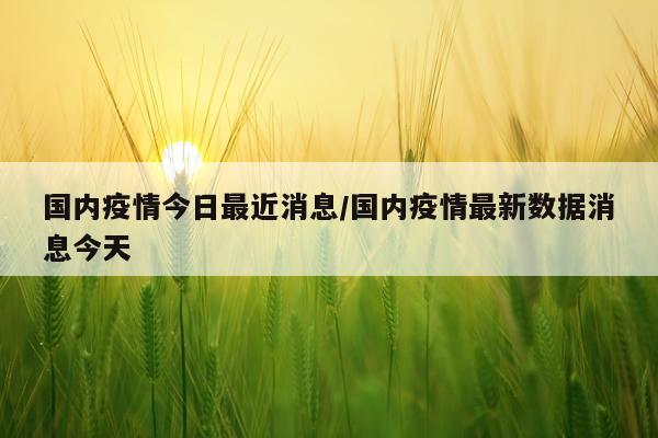 国内疫情今日最近消息/国内疫情最新数据消息今天