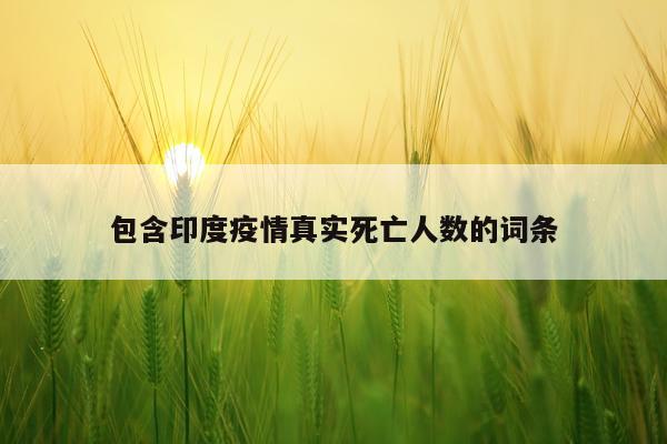 包含印度疫情真实死亡人数的词条