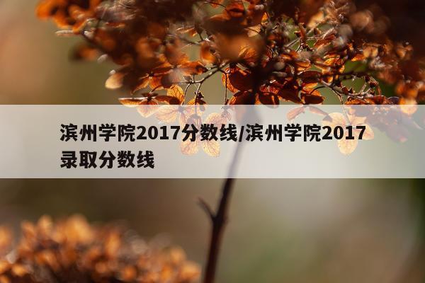 滨州学院2017分数线/滨州学院2017录取分数线
