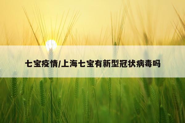 七宝疫情/上海七宝有新型冠状病毒吗