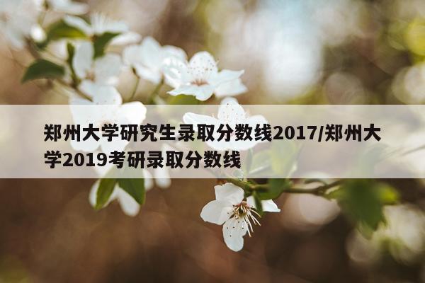 郑州大学研究生录取分数线2017/郑州大学2019考研录取分数线