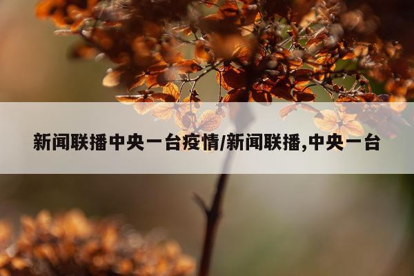 新闻联播中央一台疫情/新闻联播,中央一台
