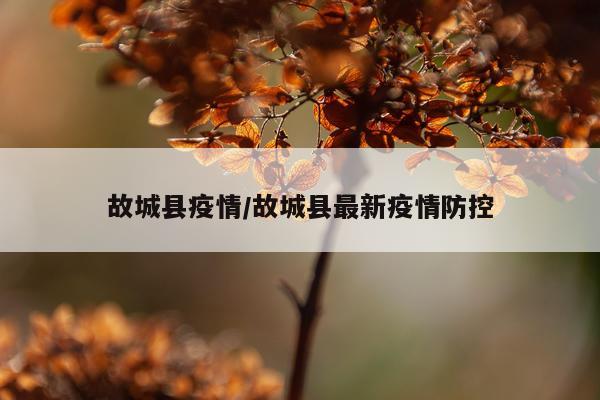 故城县疫情/故城县最新疫情防控