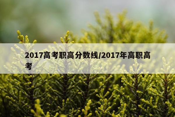 2017高考职高分数线/2017年高职高考