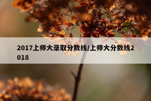 2017上师大录取分数线/上师大分数线2018