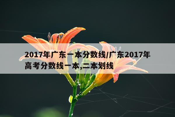 2017年广东一本分数线/广东2017年高考分数线一本,二本划线
