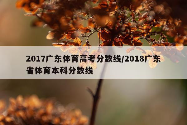 2017广东体育高考分数线/2018广东省体育本科分数线