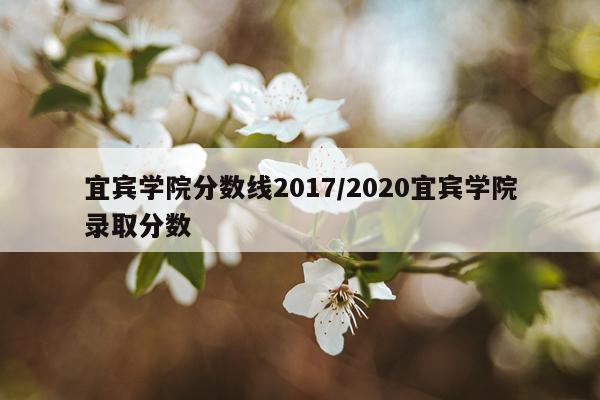 宜宾学院分数线2017/2020宜宾学院录取分数