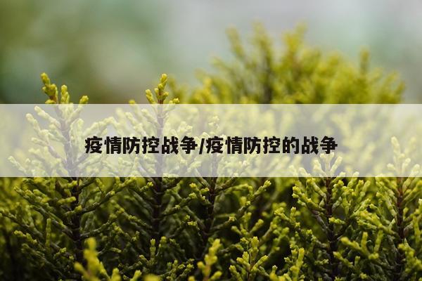 疫情防控战争/疫情防控的战争