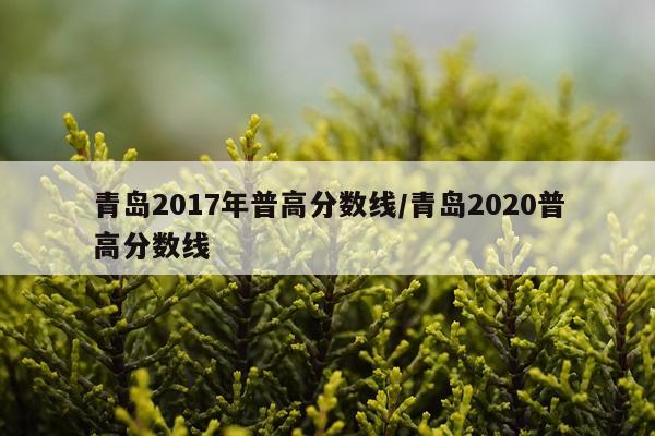 青岛2017年普高分数线/青岛2020普高分数线