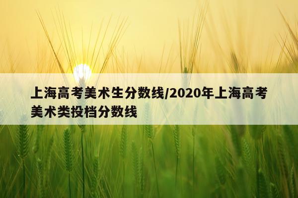 上海高考美术生分数线/2020年上海高考美术类投档分数线