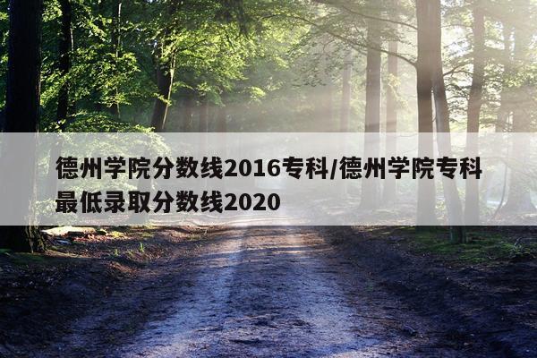 德州学院分数线2016专科/德州学院专科最低录取分数线2020