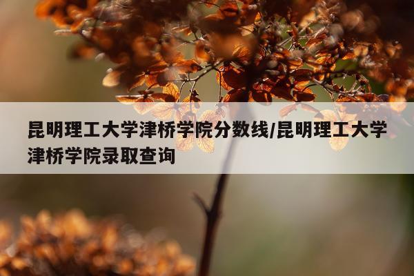 昆明理工大学津桥学院分数线/昆明理工大学津桥学院录取查询