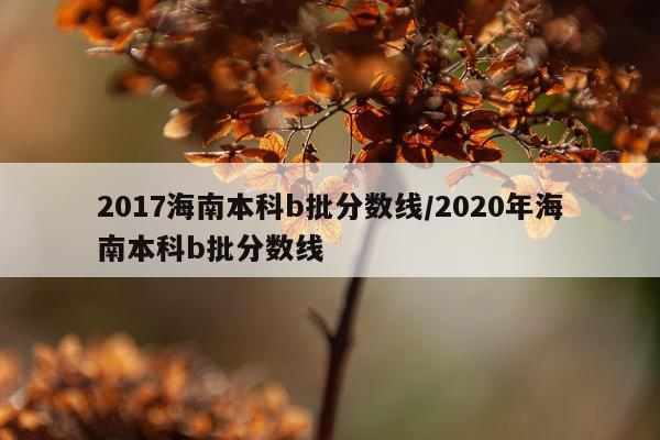 2017海南本科b批分数线/2020年海南本科b批分数线