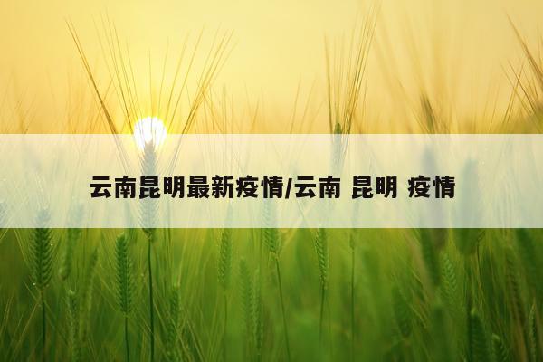 云南昆明最新疫情/云南 昆明 疫情