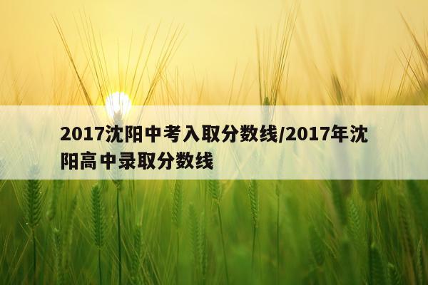 2017沈阳中考入取分数线/2017年沈阳高中录取分数线