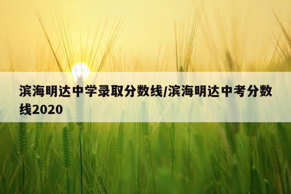 滨海明达中学录取分数线/滨海明达中考分数线2020