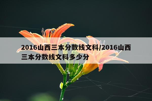 2016山西三本分数线文科/2016山西三本分数线文科多少分