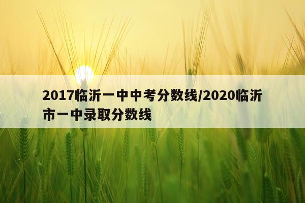 2017临沂一中中考分数线/2020临沂市一中录取分数线