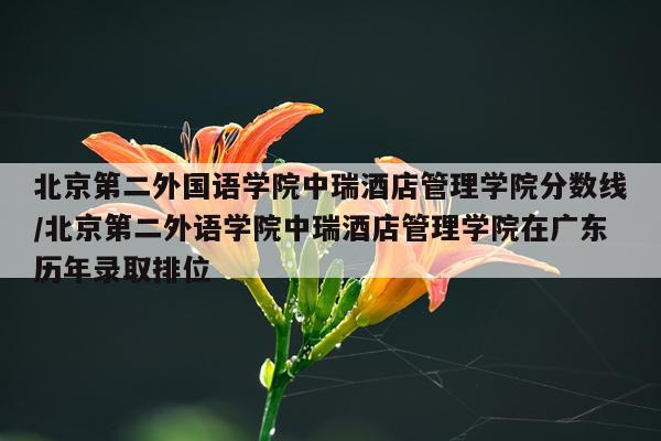 北京第二外国语学院中瑞酒店管理学院分数线/北京第二外语学院中瑞酒店管理学院在广东历年录取排位
