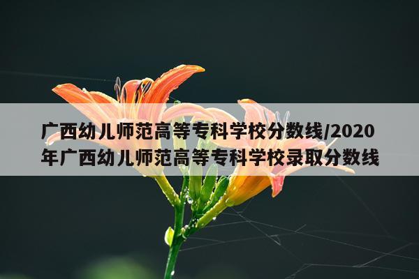 广西幼儿师范高等专科学校分数线/2020年广西幼儿师范高等专科学校录取分数线