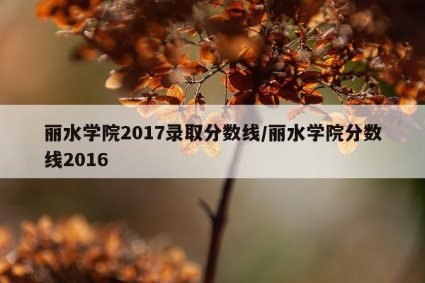 丽水学院2017录取分数线/丽水学院分数线2016