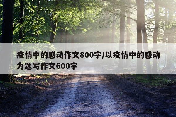 疫情中的感动作文800字/以疫情中的感动为题写作文600字
