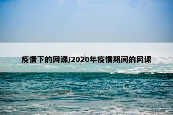 疫情下的网课/2020年疫情期间的网课