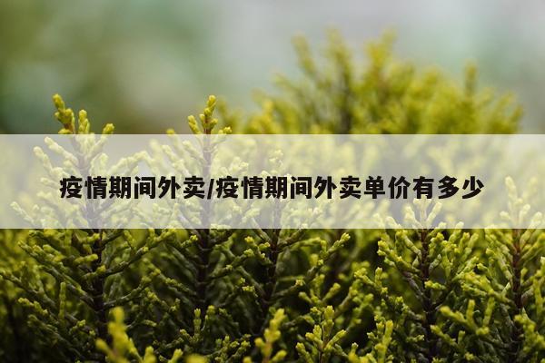疫情期间外卖/疫情期间外卖单价有多少