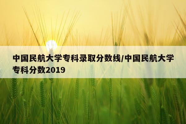 中国民航大学专科录取分数线/中国民航大学专科分数2019