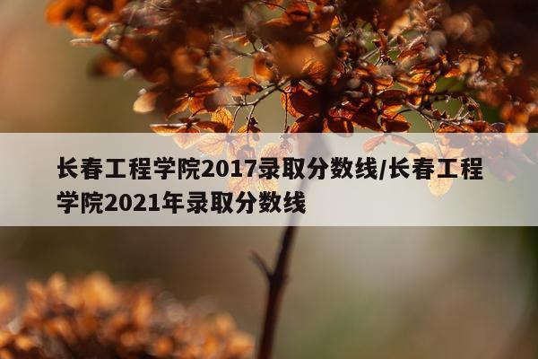 长春工程学院2017录取分数线/长春工程学院2021年录取分数线