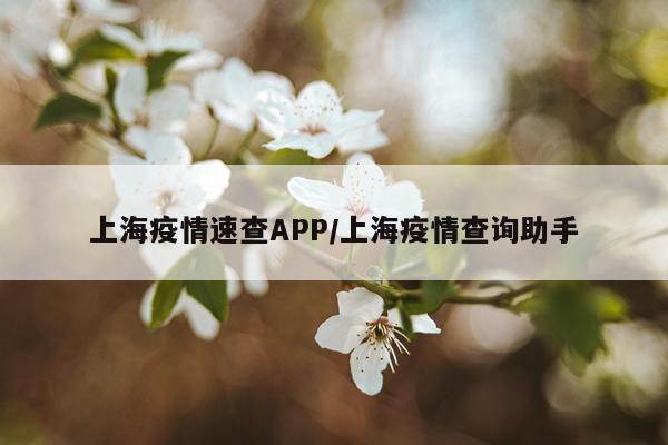 上海疫情速查APP/上海疫情查询助手