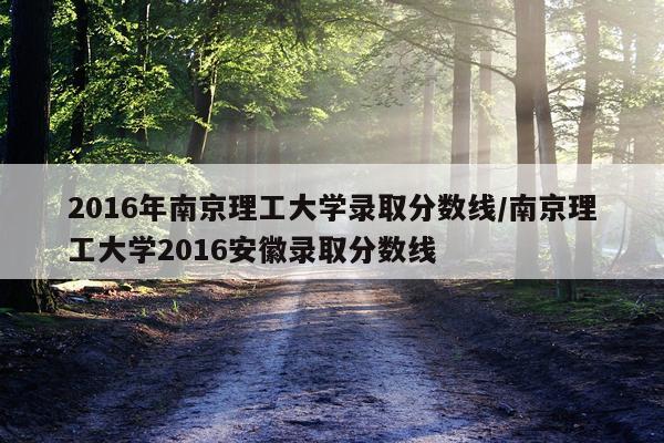 2016年南京理工大学录取分数线/南京理工大学2016安徽录取分数线