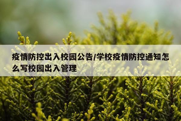 疫情防控出入校园公告/学校疫情防控通知怎么写校园出入管理