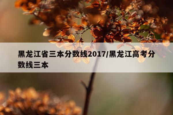 黑龙江省三本分数线2017/黑龙江高考分数线三本