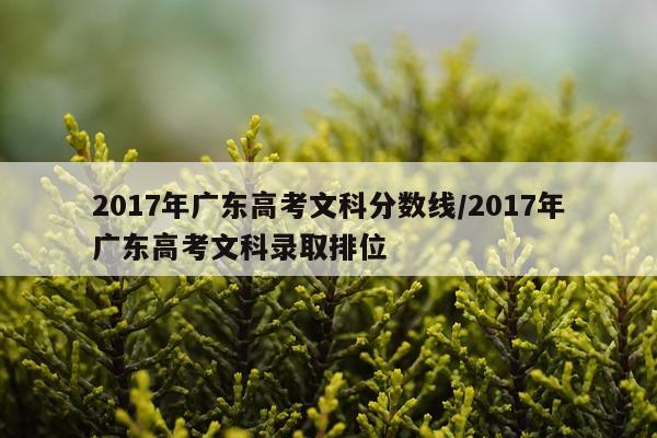 2017年广东高考文科分数线/2017年广东高考文科录取排位