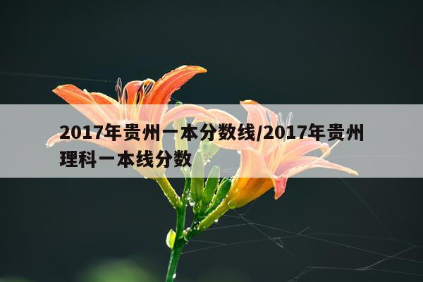 2017年贵州一本分数线/2017年贵州理科一本线分数