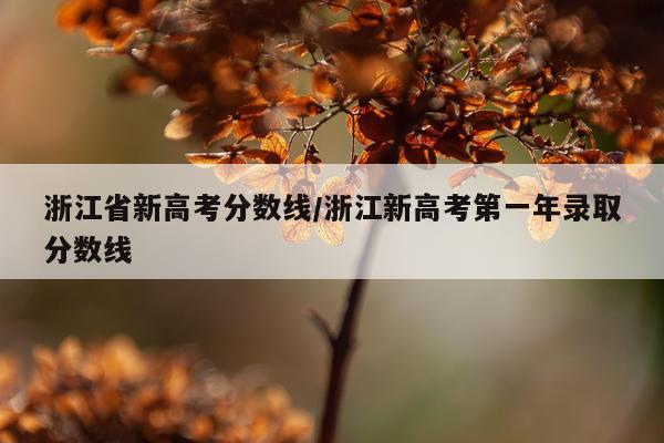 浙江省新高考分数线/浙江新高考第一年录取分数线