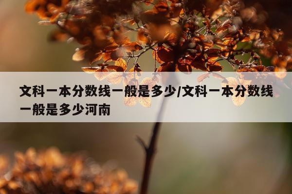 文科一本分数线一般是多少/文科一本分数线一般是多少河南
