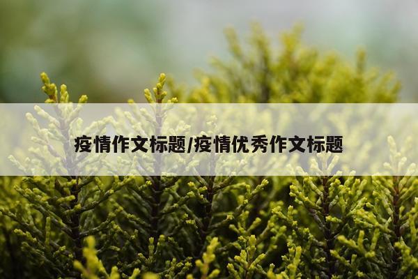 疫情作文标题/疫情优秀作文标题