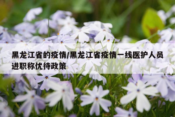 黑龙江省的疫情/黑龙江省疫情一线医护人员进职称优待政策