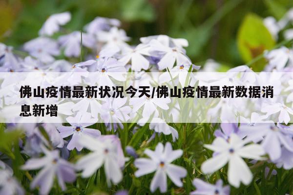 佛山疫情最新状况今天/佛山疫情最新数据消息新增