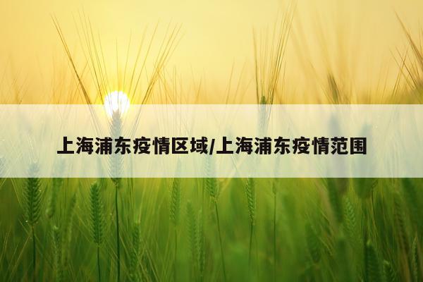 上海浦东疫情区域/上海浦东疫情范围