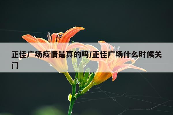 正佳广场疫情是真的吗/正佳广场什么时候关门