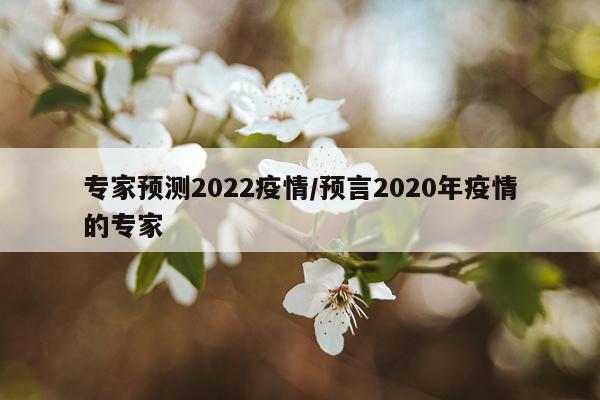 专家预测2022疫情/预言2020年疫情的专家