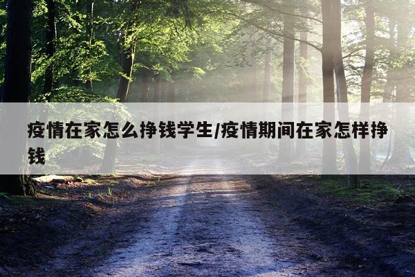 疫情在家怎么挣钱学生/疫情期间在家怎样挣钱