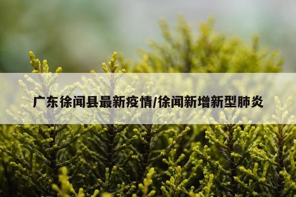 广东徐闻县最新疫情/徐闻新增新型肺炎