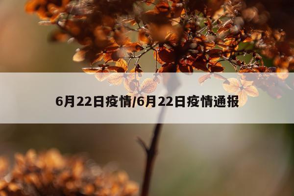6月22日疫情/6月22日疫情通报